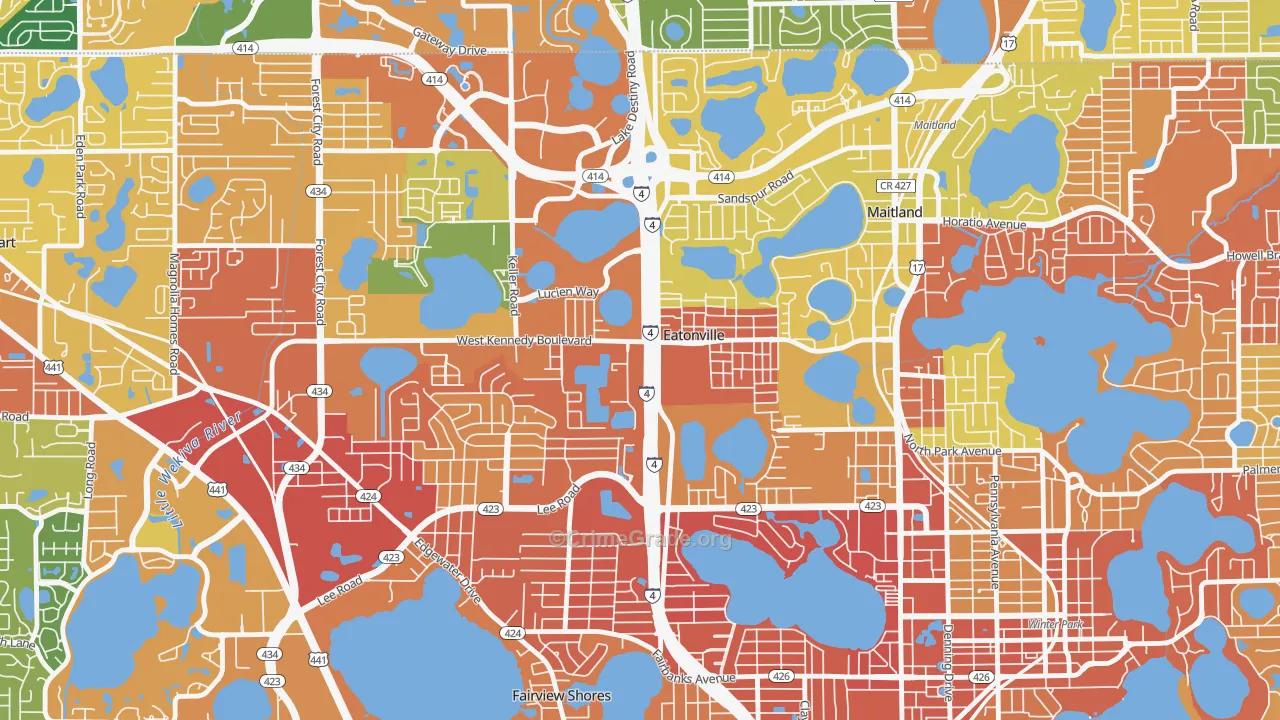 Eatonville, FL Map of Drug-Related Crime Rates