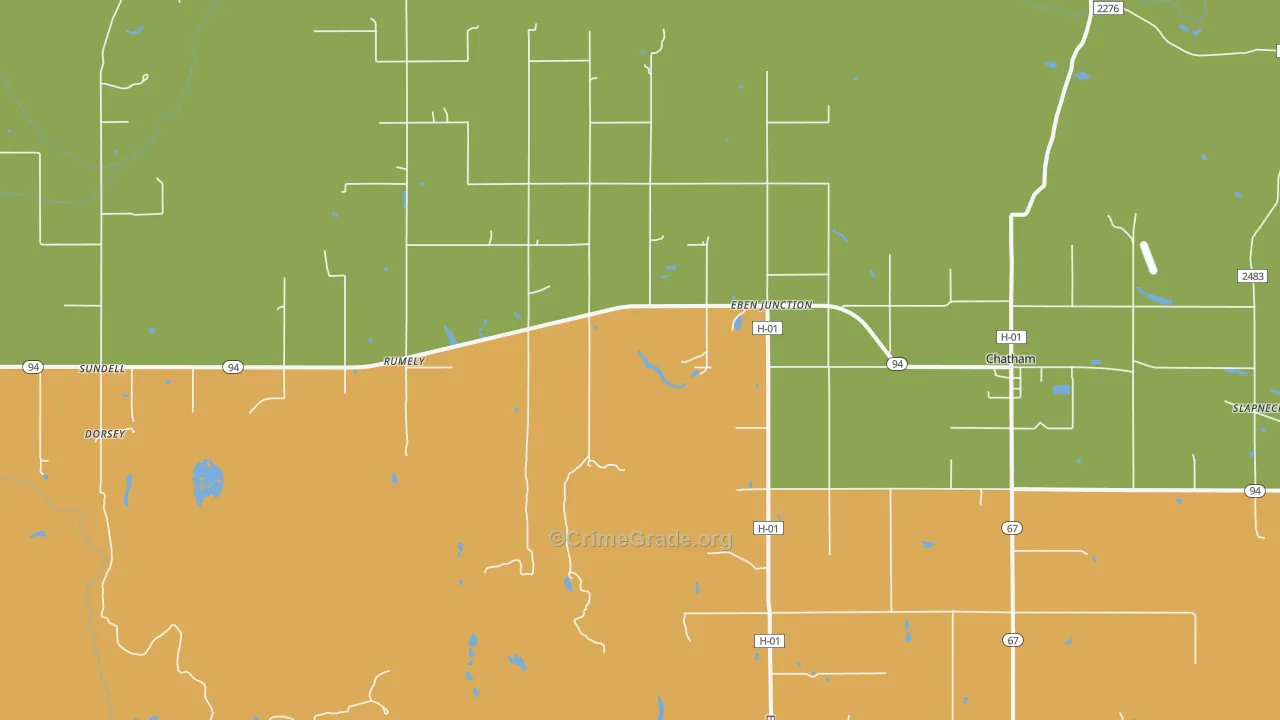 Eben Junction, MI Map of Drug-Related Crime Rates