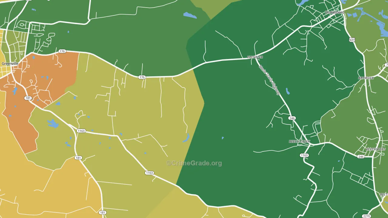 Ebenezer, KY Map of Drug-Related Crime Rates