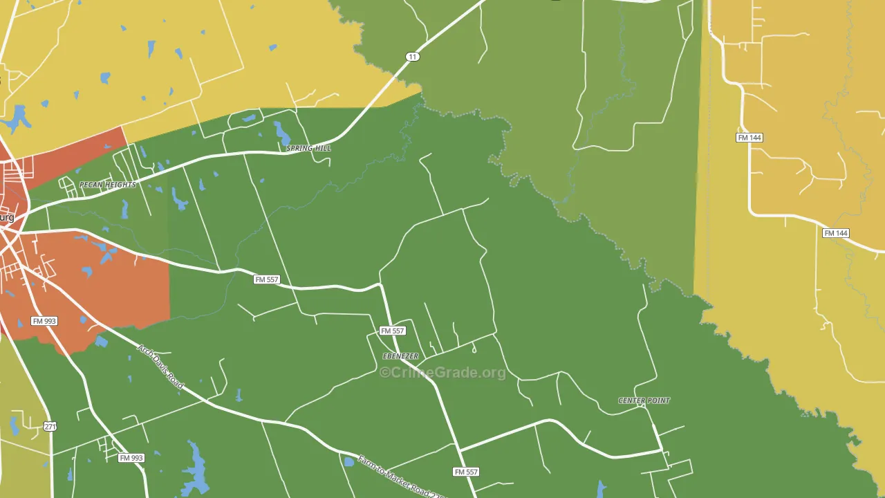 Ebenezer, TX Map of Drug-Related Crime Rates