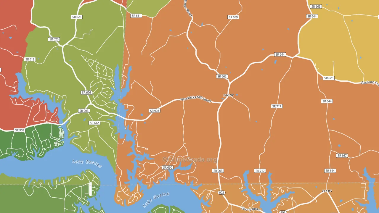Ebony, VA Map of Drug-Related Crime Rates