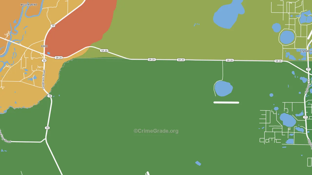 Ebro, FL Map of Drug-Related Crime Rates