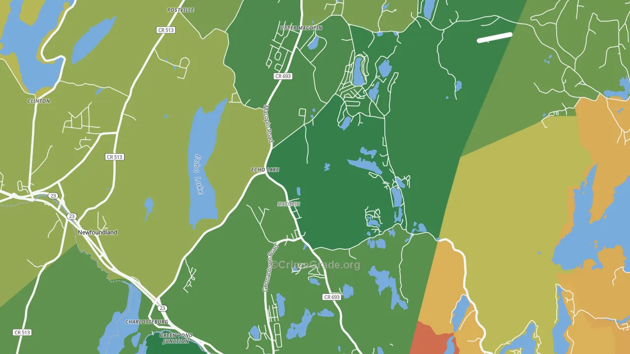 Echo Lake, NJ Map of Drug-Related Crime Rates