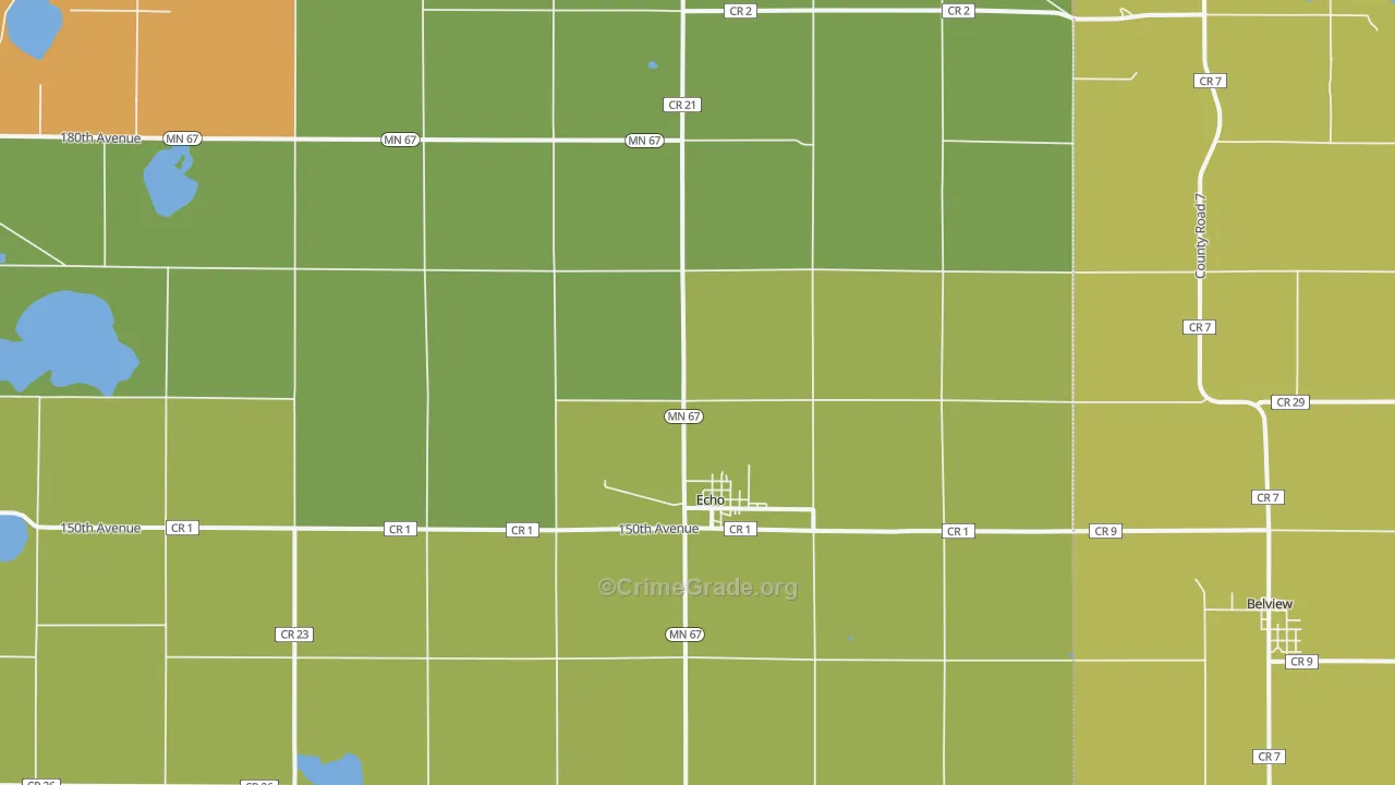 Echo, MN Map of Drug-Related Crime Rates