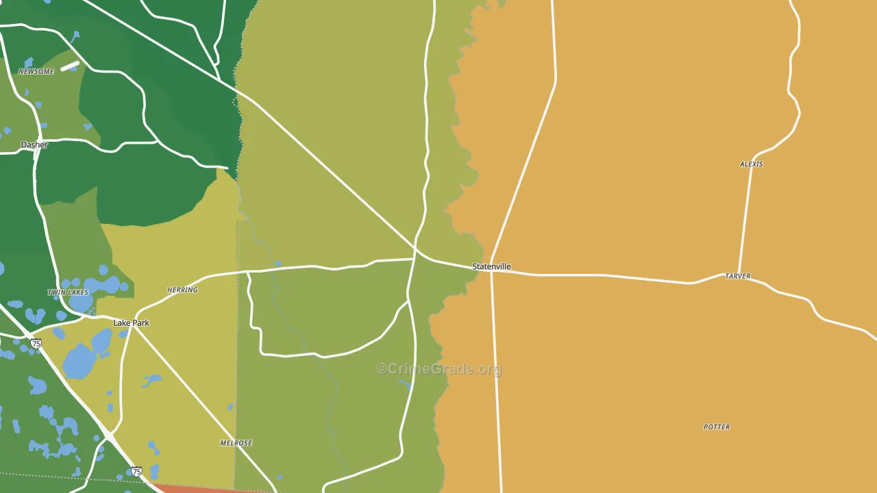 Echols County, GA Map of Drug-Related Crime Rates