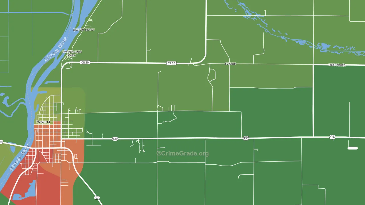 Eckard, IL Map of Drug-Related Crime Rates