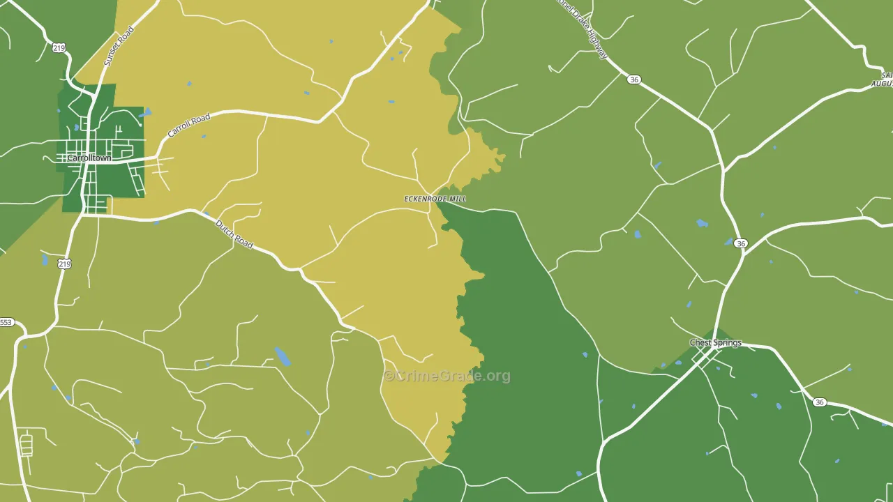 Eckenrode Mill, PA Map of Drug-Related Crime Rates