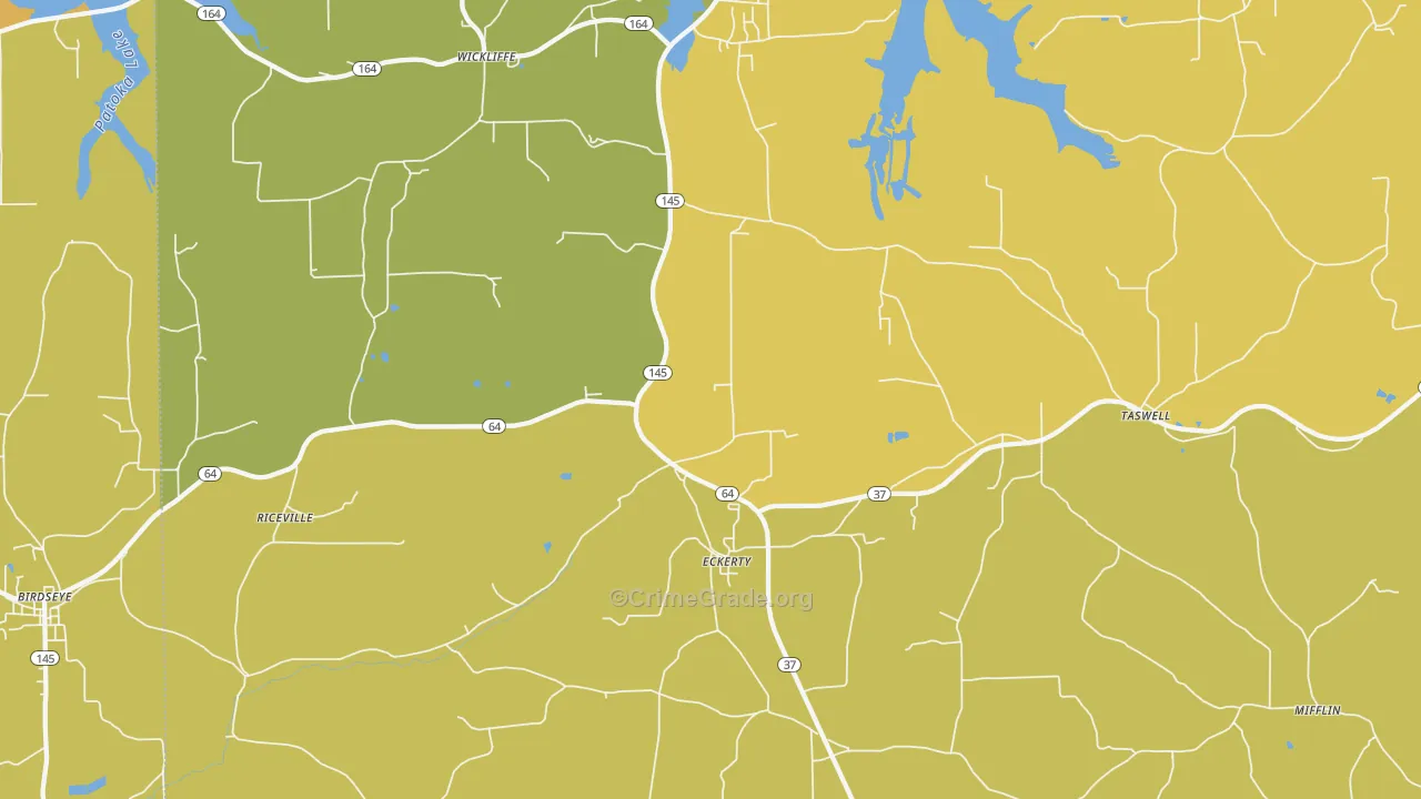 Eckerty, IN Map of Drug-Related Crime Rates