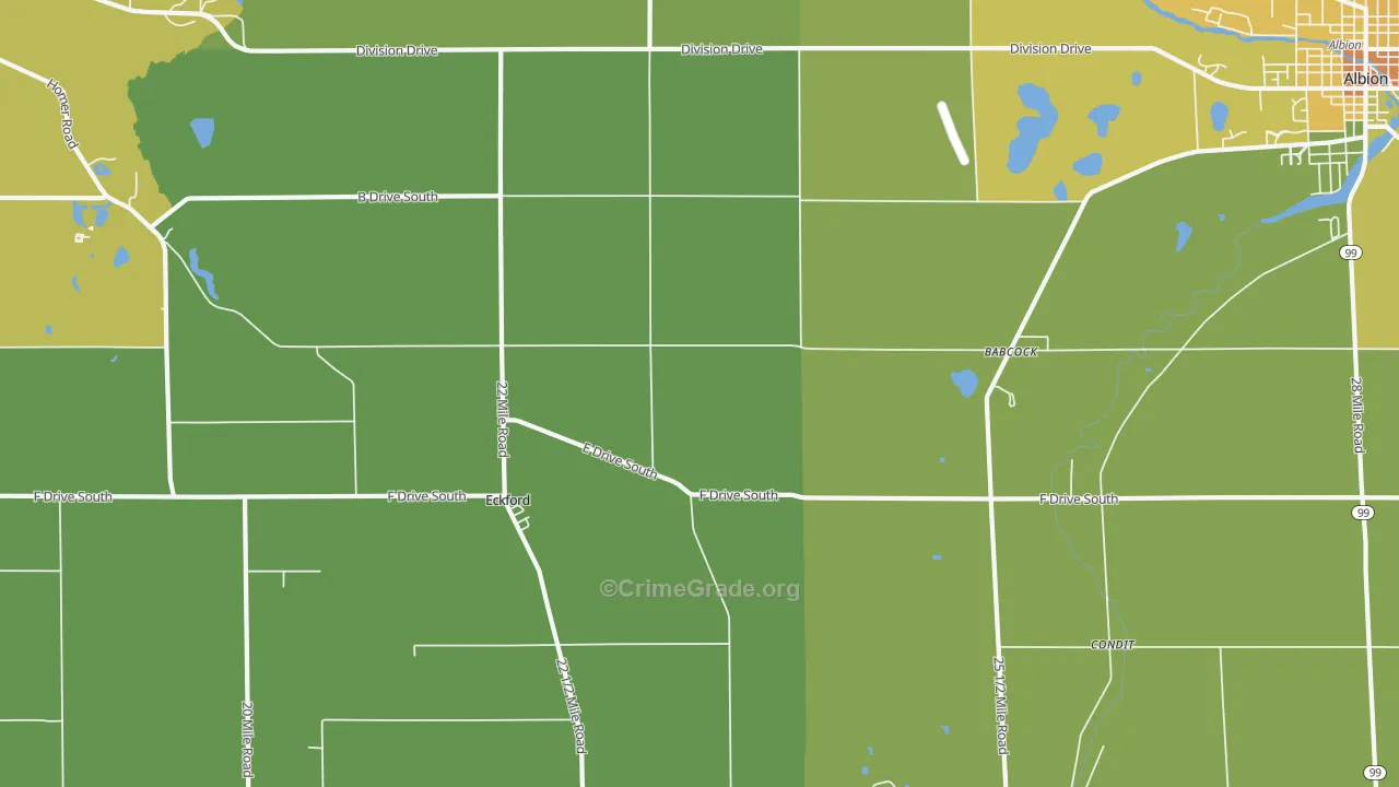 Eckford, MI Map of Drug-Related Crime Rates