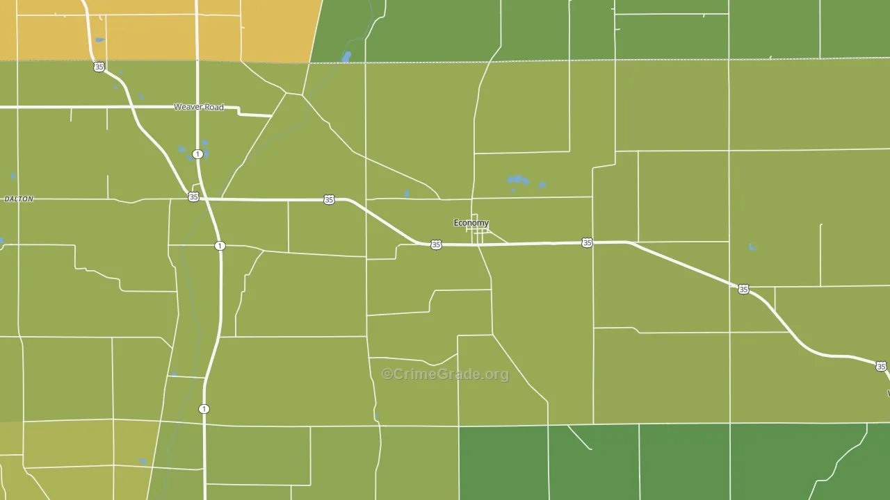 Economy, IN Map of Drug-Related Crime Rates