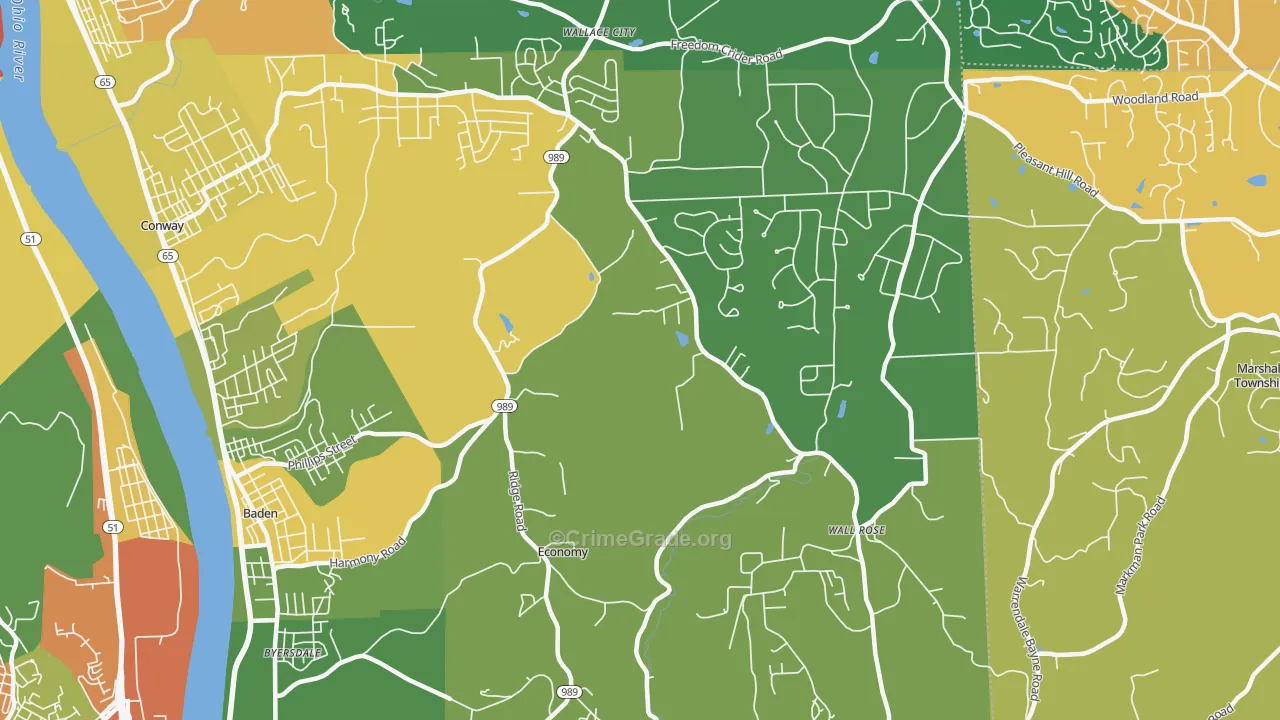 Economy, PA Map of Drug-Related Crime Rates