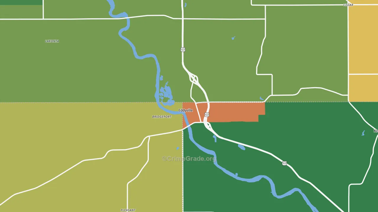 Eddyville, IA Map of Drug-Related Crime Rates