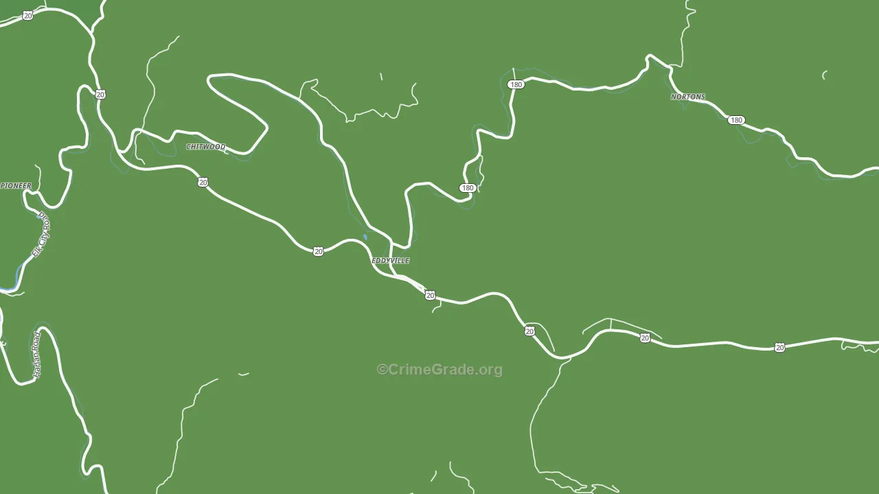 Eddyville, OR Map of Drug-Related Crime Rates