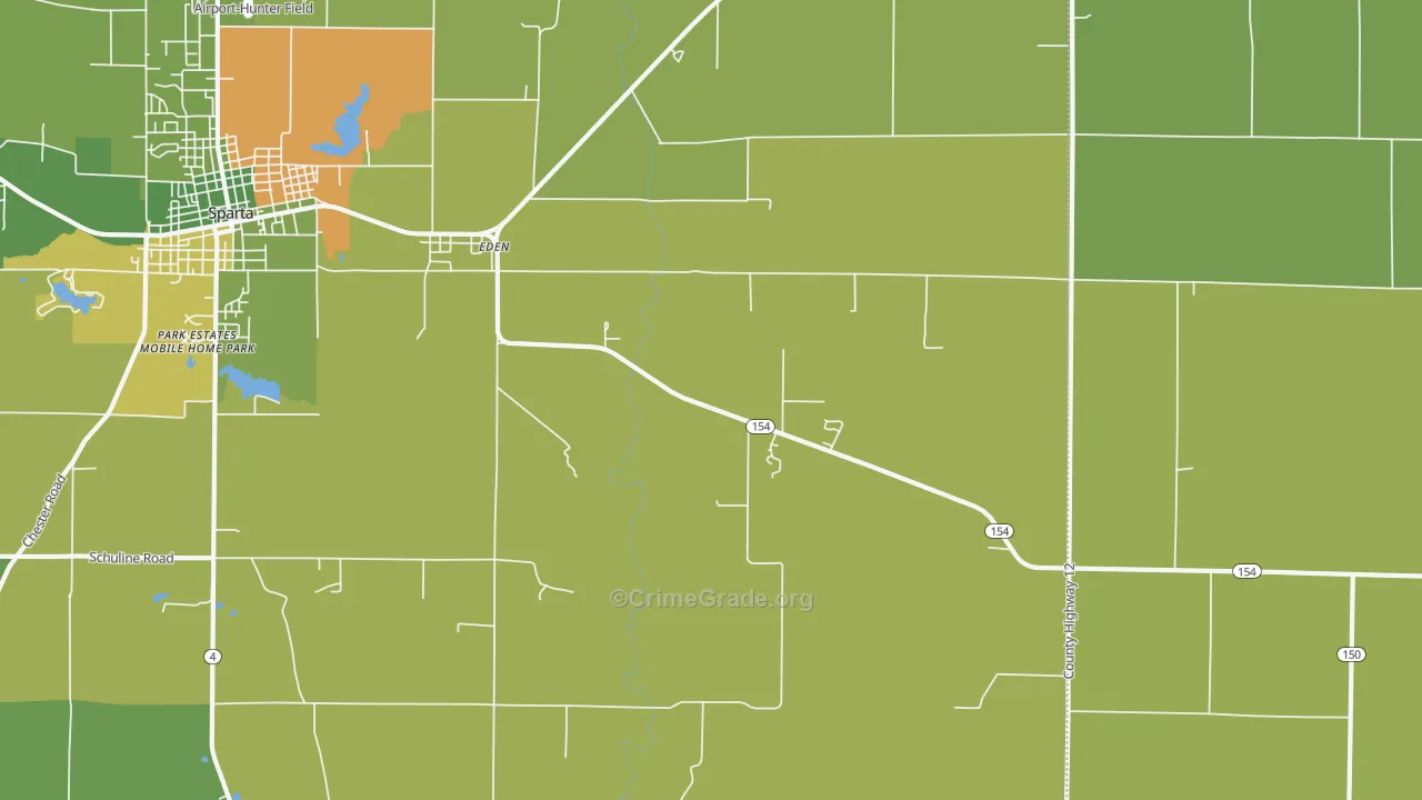 Eden, IL Map of Drug-Related Crime Rates