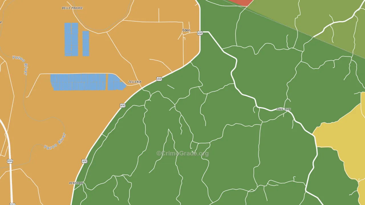 Eden, MS Map of Drug-Related Crime Rates
