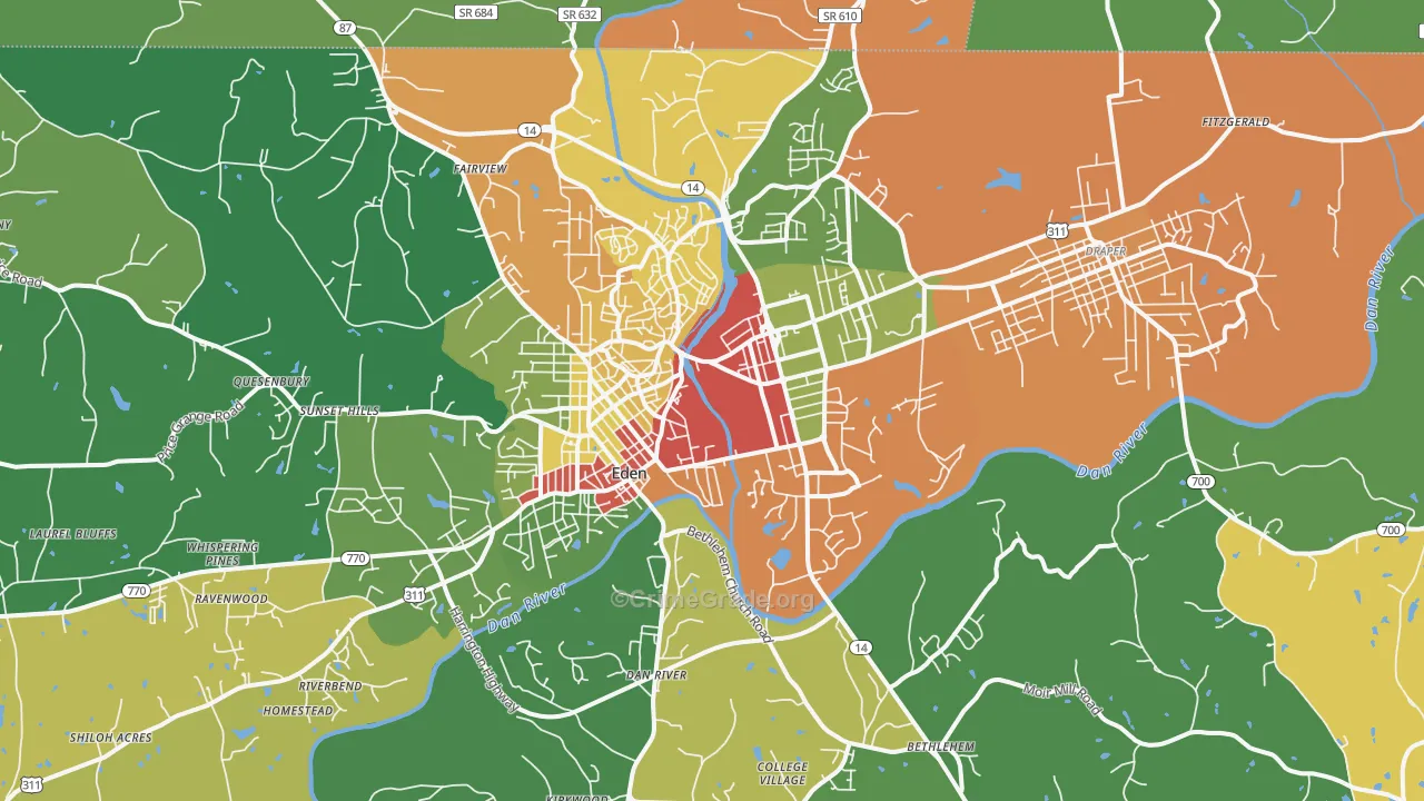 Eden, NC Map of Drug-Related Crime Rates