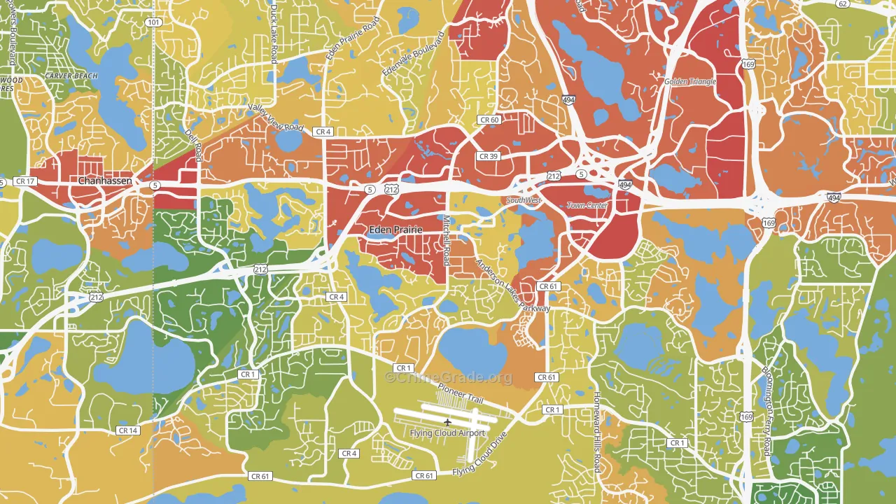 Eden Prairie, MN Map of Drug-Related Crime Rates