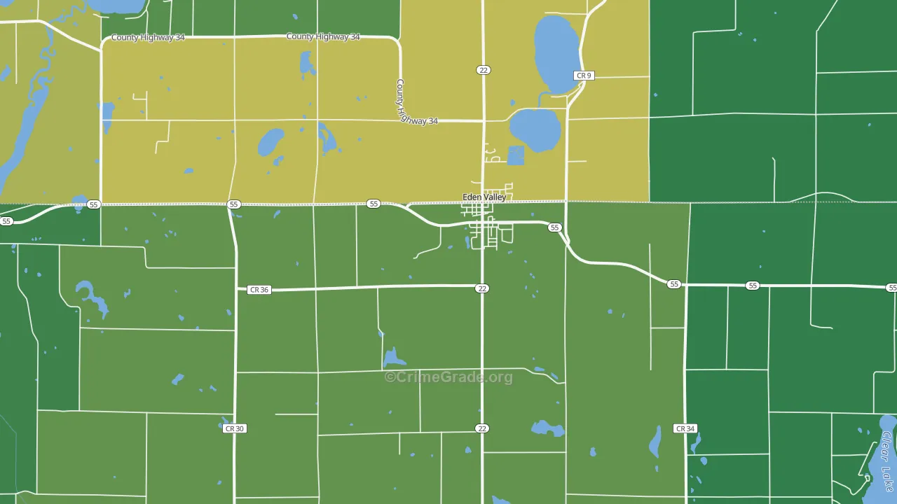 Eden Valley, MN Map of Drug-Related Crime Rates