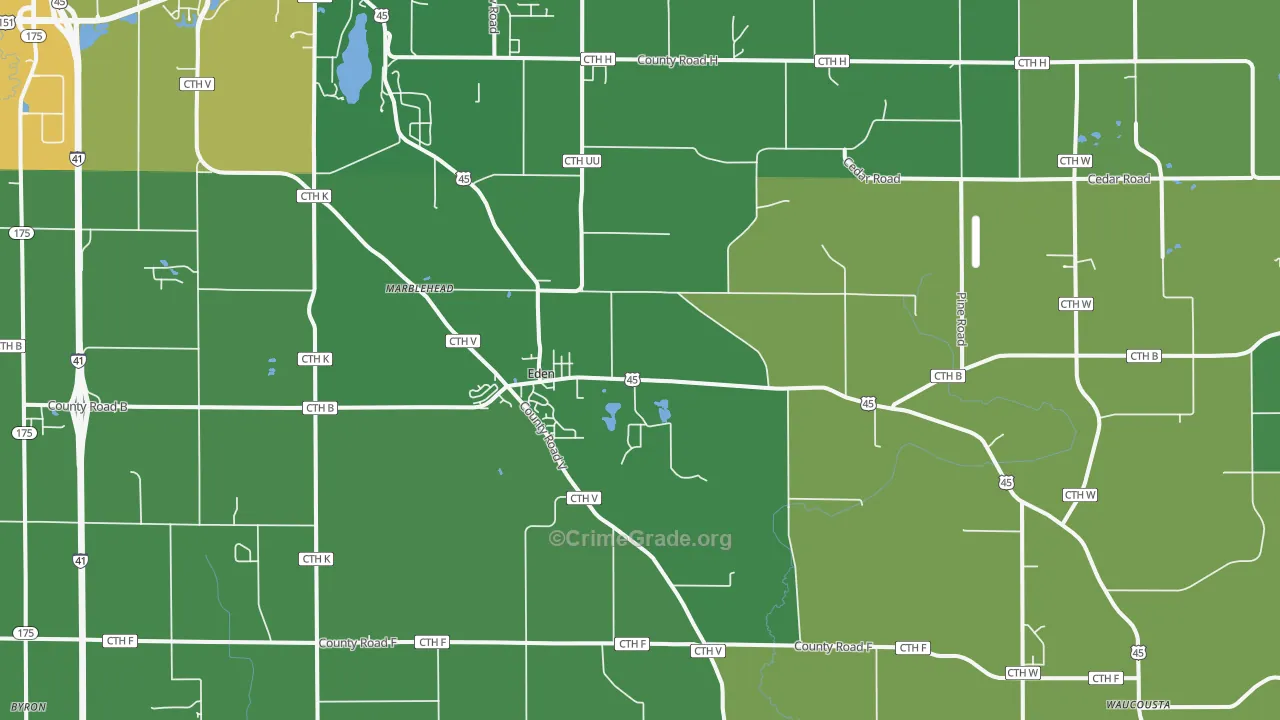 Eden, WI Map of Drug-Related Crime Rates
