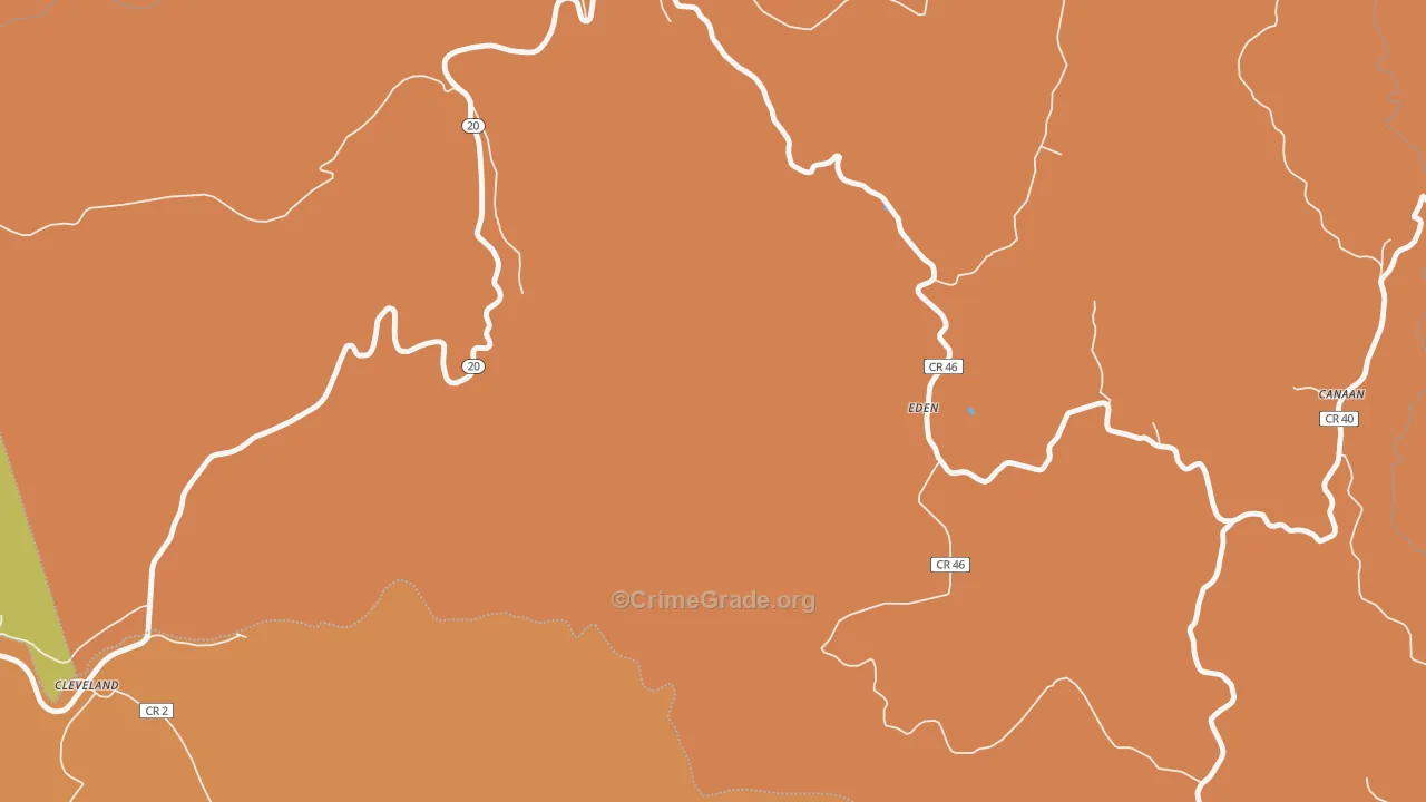 Eden, WV Map of Drug-Related Crime Rates