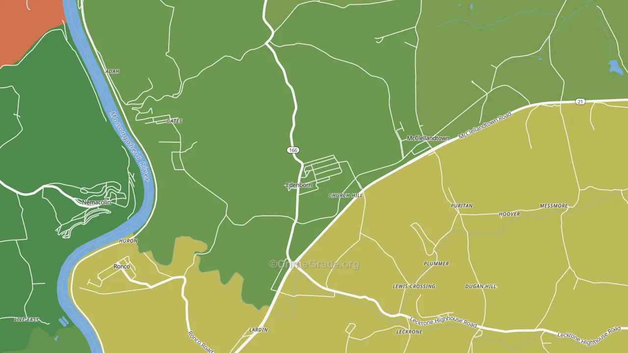 Edenborn, PA Map of Drug-Related Crime Rates