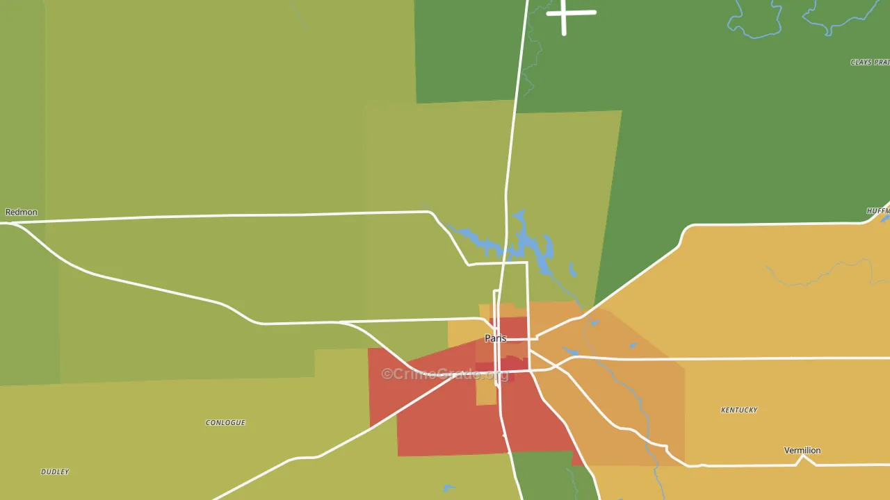 Edgar County, IL Map of Drug-Related Crime Rates