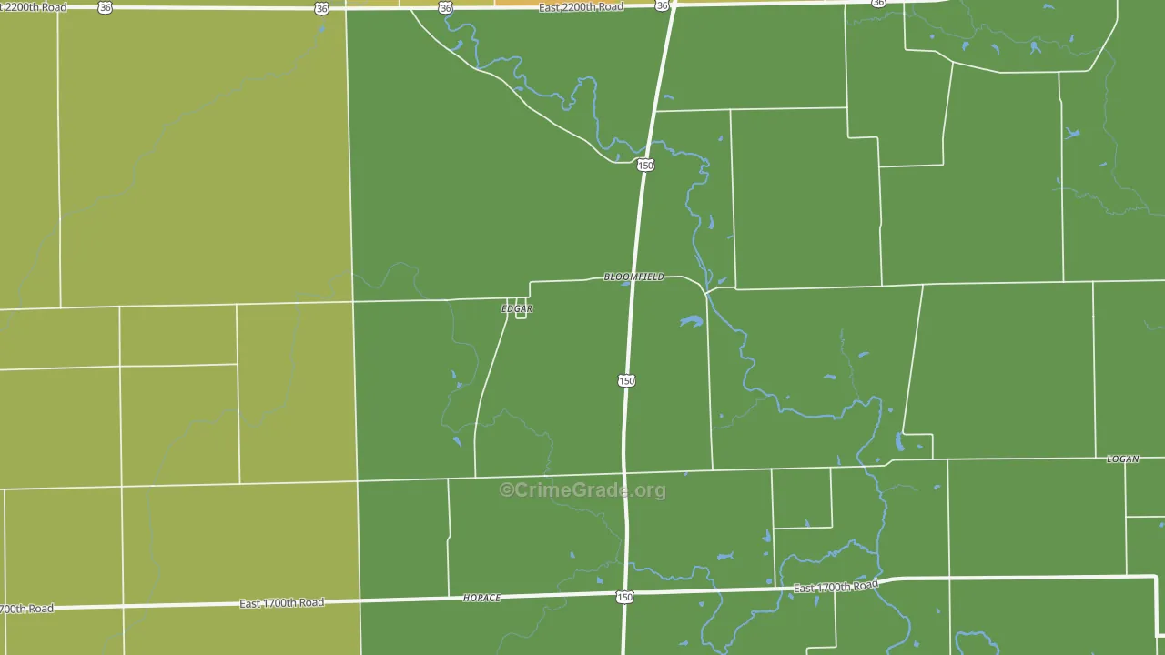 Edgar, IL Map of Drug-Related Crime Rates