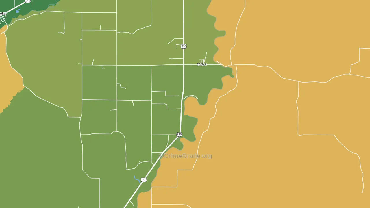 Edgar, MT Map of Drug-Related Crime Rates