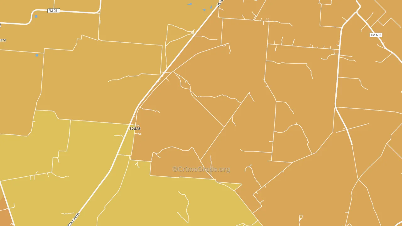 Edgar, TX Map of Drug-Related Crime Rates