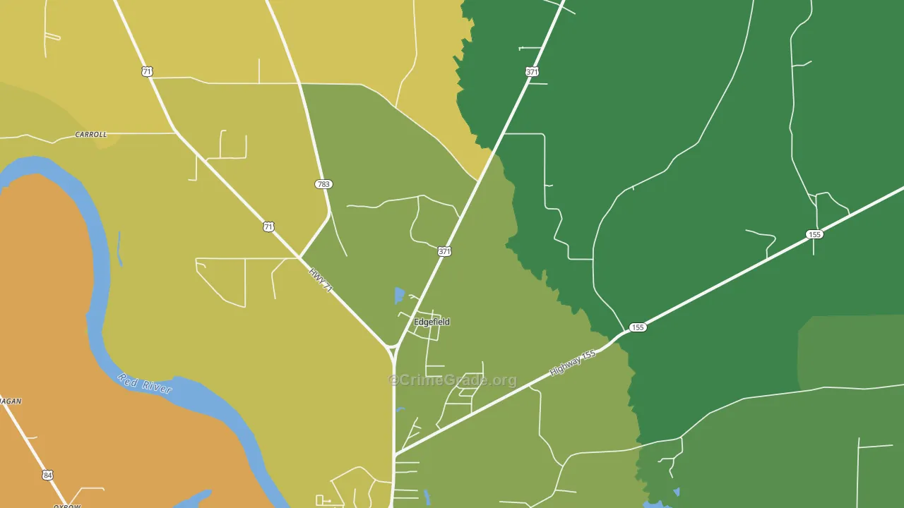 Edgefield, LA Map of Drug-Related Crime Rates