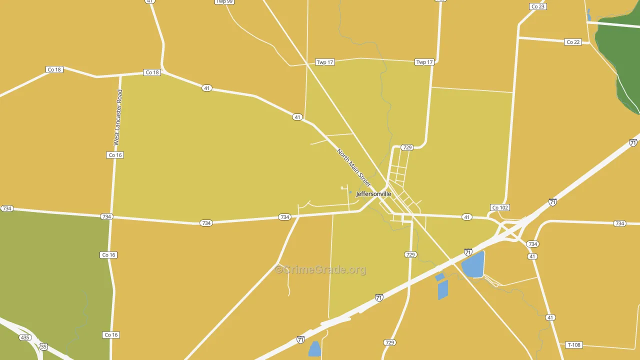 Edgefield, OH Map of Drug-Related Crime Rates