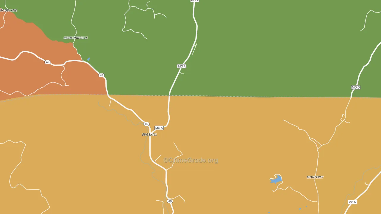Edgehill, MO Map of Drug-Related Crime Rates