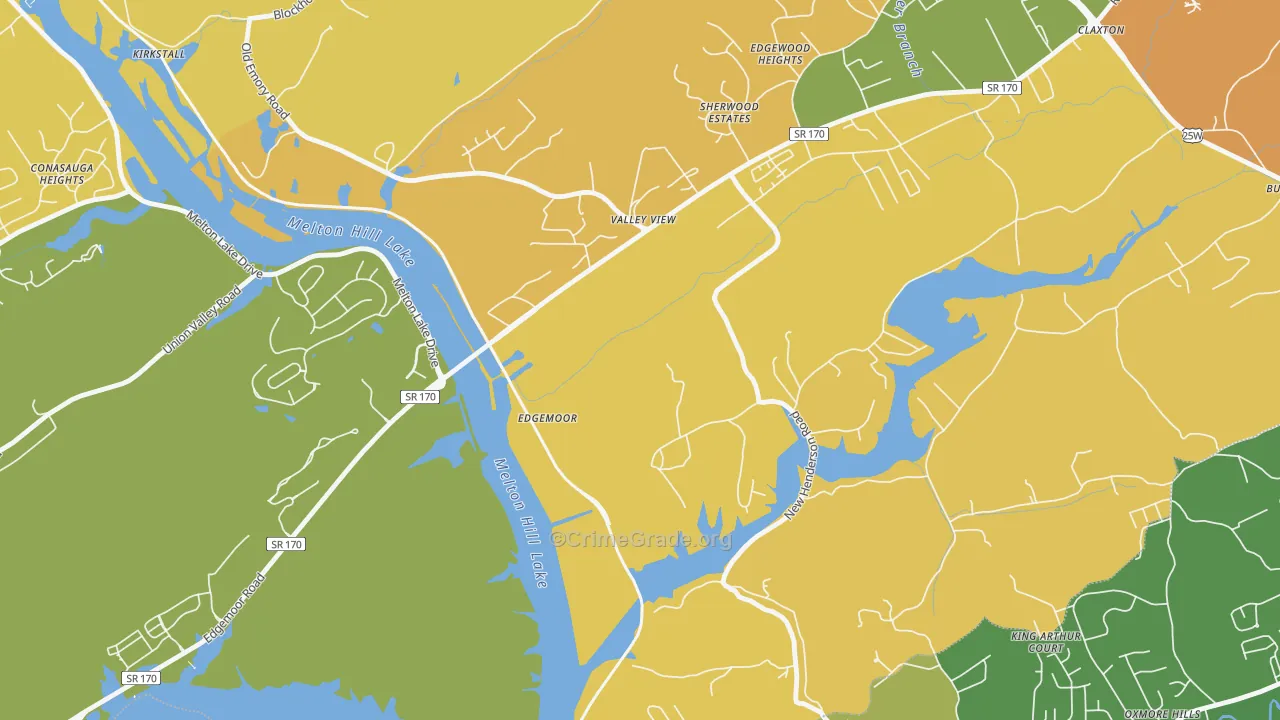 Edgemoor, TN Map of Drug-Related Crime Rates