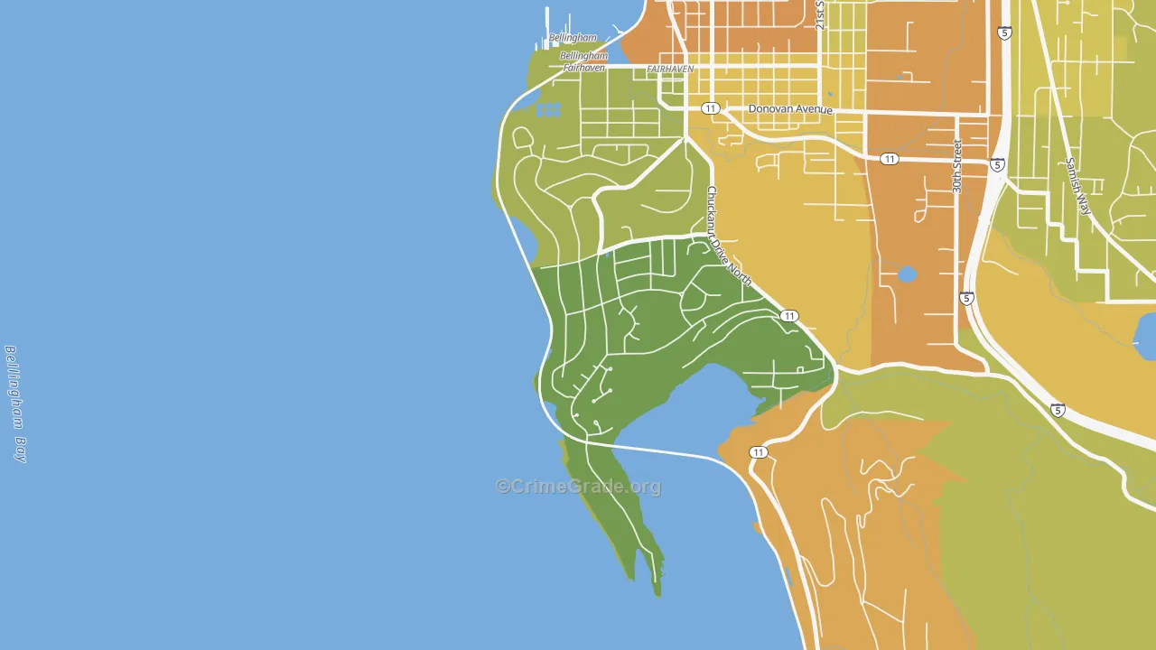 Edgemoor, WA Map of Drug-Related Crime Rates