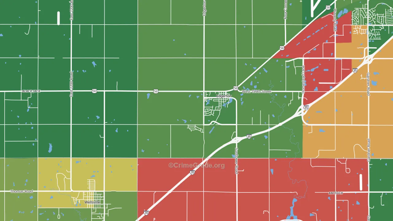 Edgerton, KS Map of Drug-Related Crime Rates