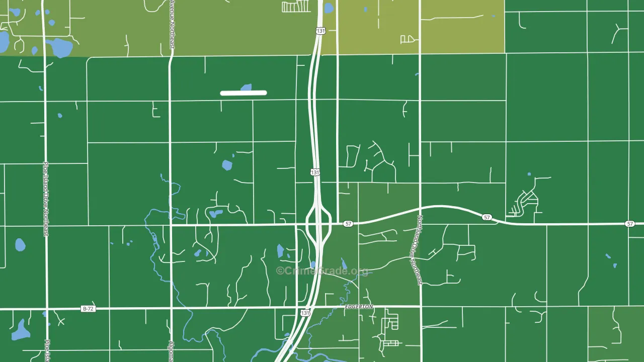Edgerton, MI Map of Drug-Related Crime Rates