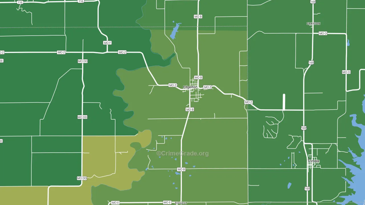 Edgerton, MO Map of Drug-Related Crime Rates