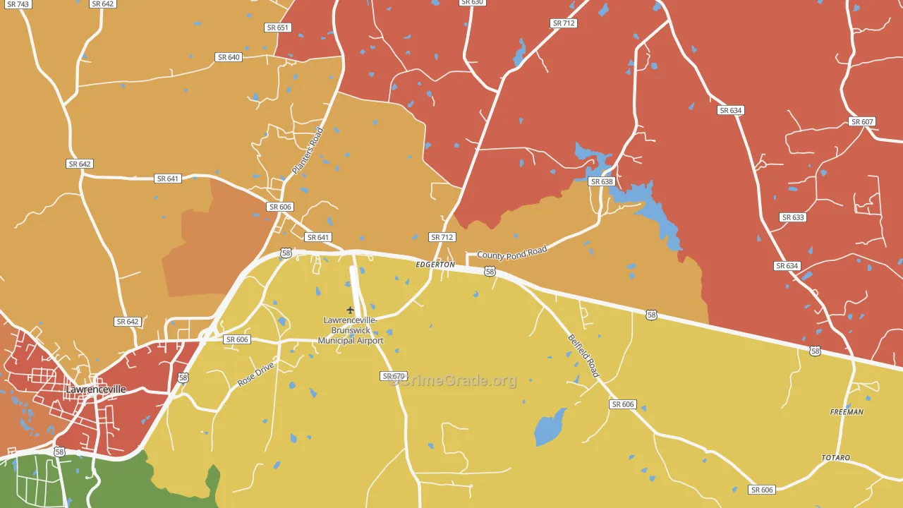 Edgerton, VA Map of Drug-Related Crime Rates
