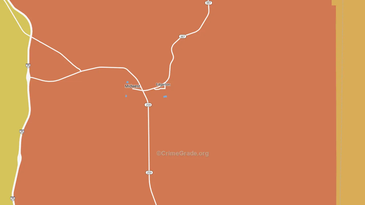 Edgerton, WY Map of Drug-Related Crime Rates