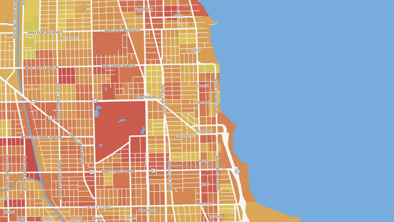 Edgewater, Chicago, IL Map of Drug-Related Crime Rates