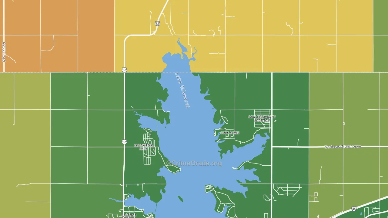 Edgewater Park, OK Map of Drug-Related Crime Rates