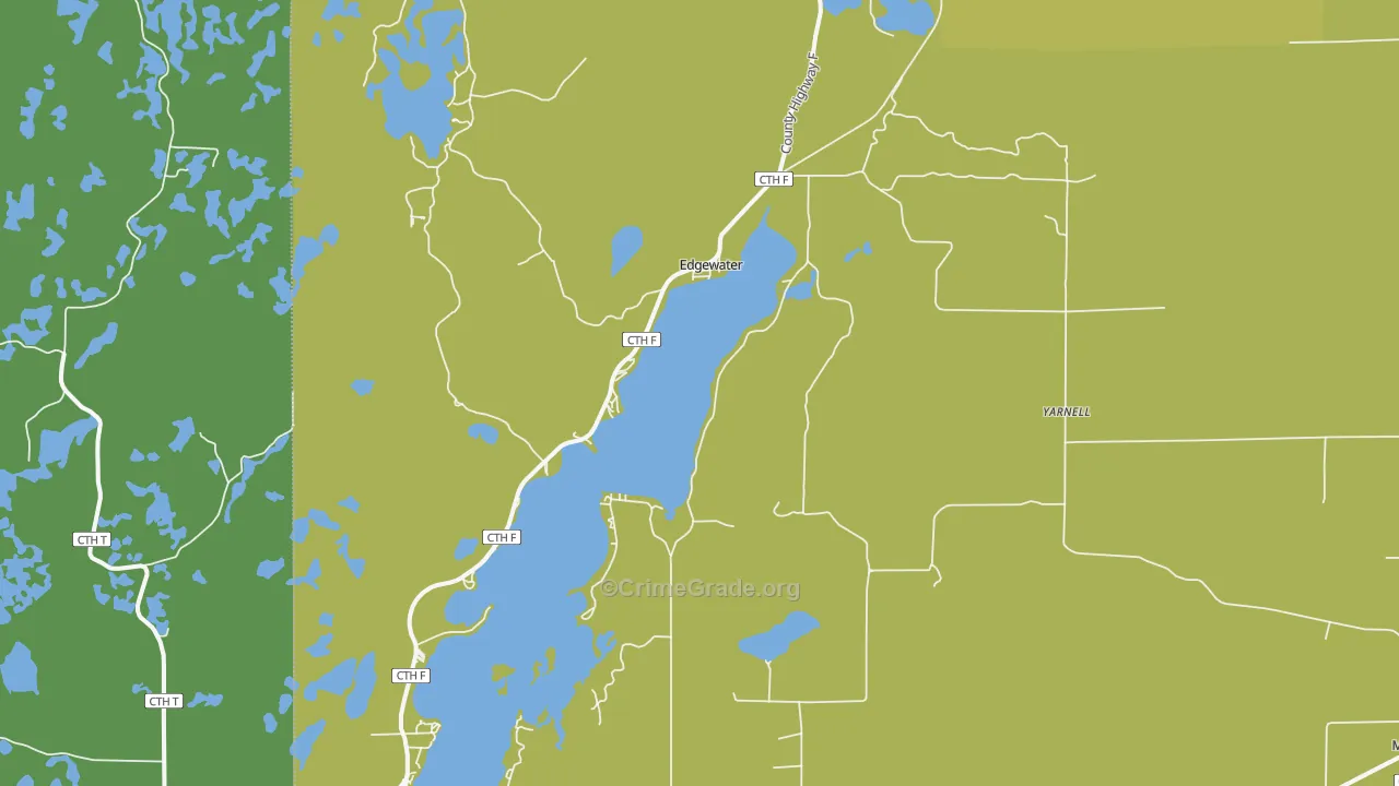 Edgewater, WI Map of Drug-Related Crime Rates