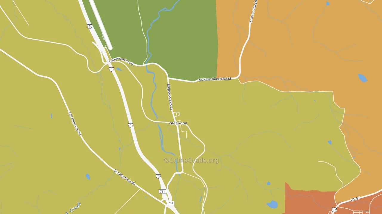 Edgewood, CA Map of Drug-Related Crime Rates