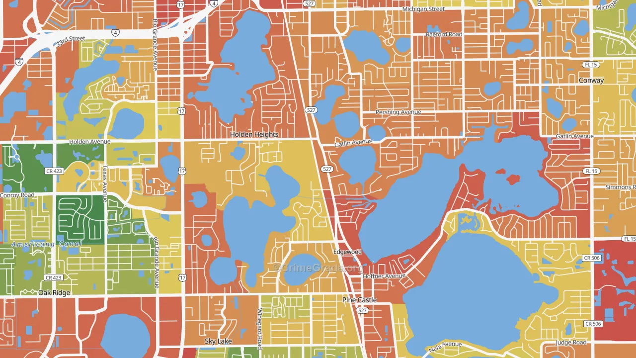 Edgewood, FL Map of Drug-Related Crime Rates