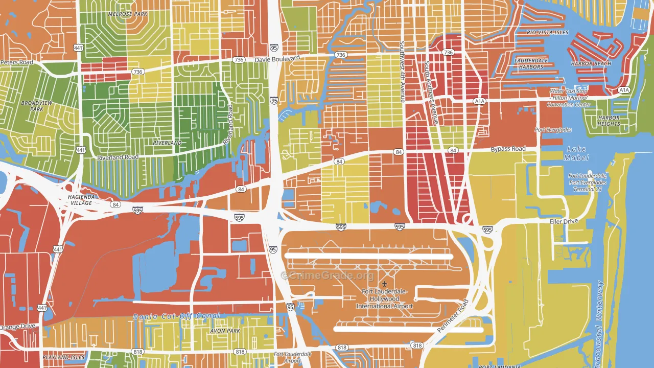 Edgewood, Fort Lauderdale, FL Map of Drug-Related Crime Rates