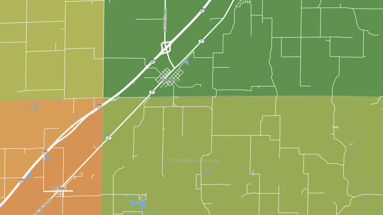 Edgewood, IL Map of Drug-Related Crime Rates