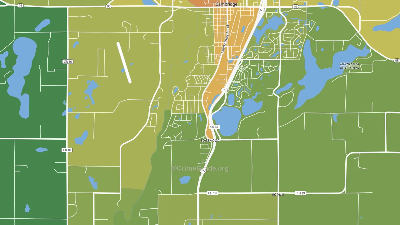 Edgewood, MN Map of Drug-Related Crime Rates