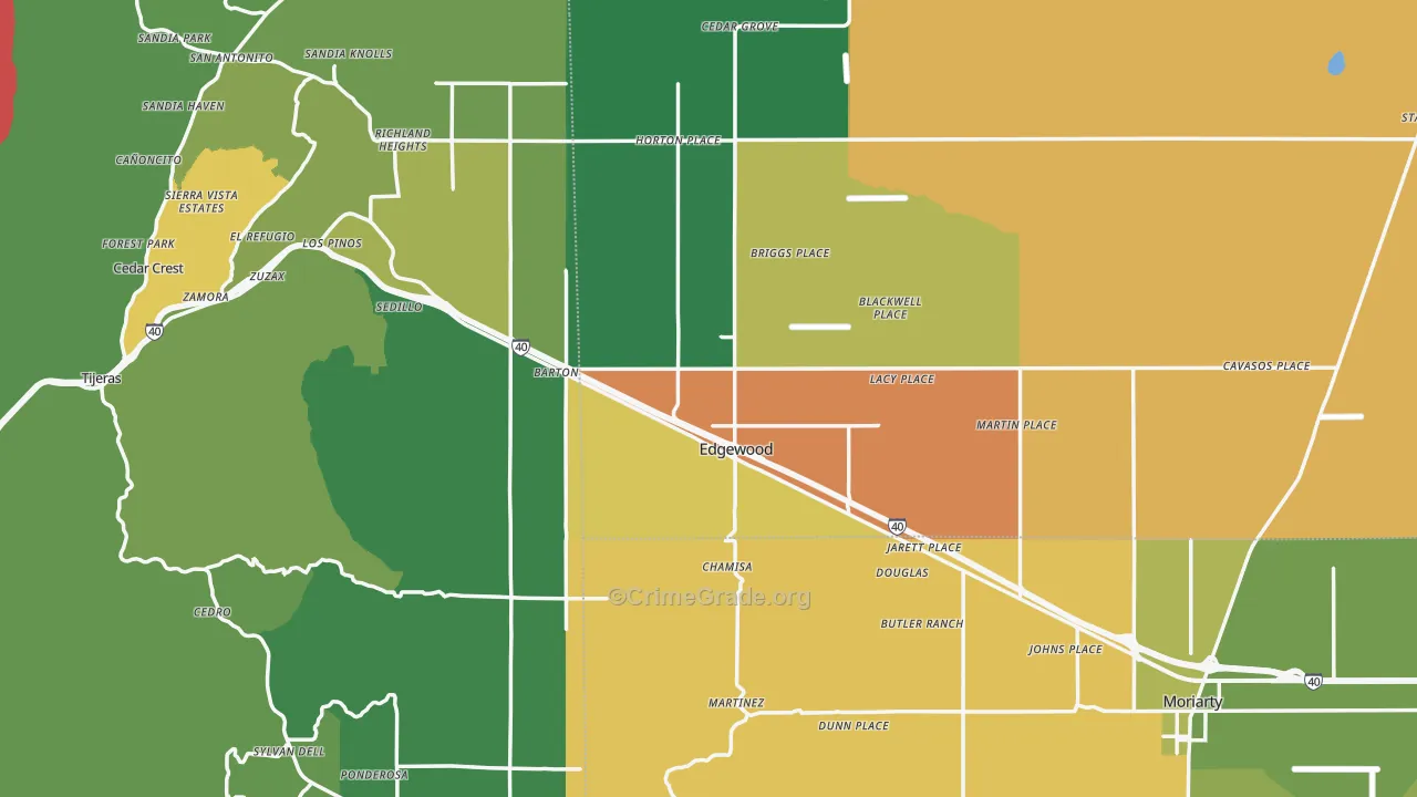 Edgewood, NM Map of Drug-Related Crime Rates