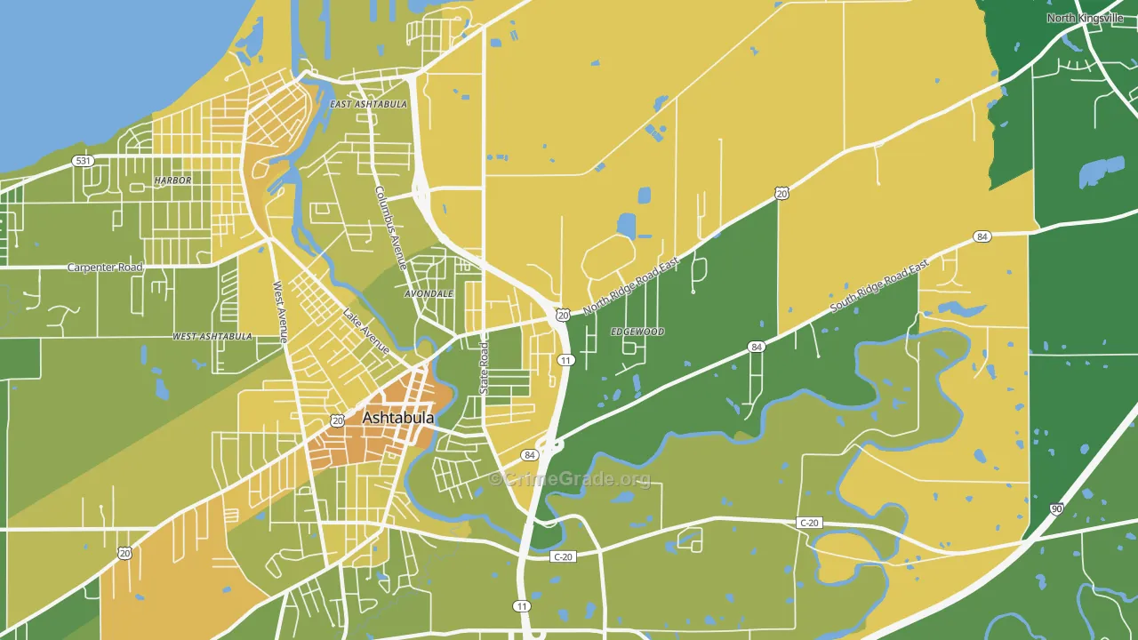 Edgewood, OH Map of Drug-Related Crime Rates