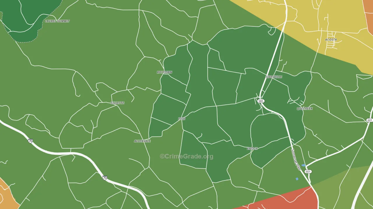 Edie, PA Map of Drug-Related Crime Rates
